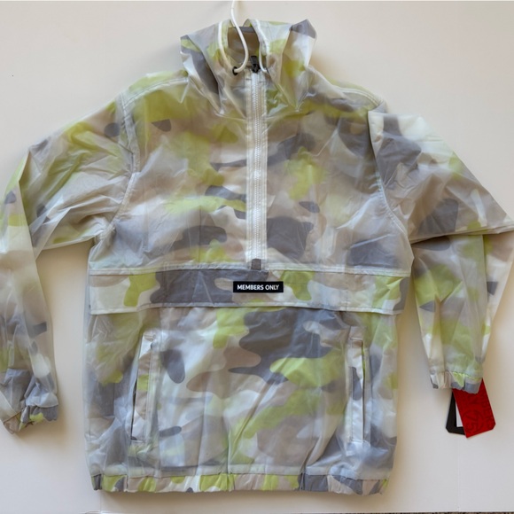 Members Only Men's Windbreaker - Camo Green and Gray - Picture 3 of 8